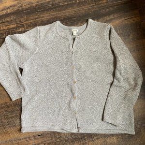 Women's L.L. Bean Grey Cotton Cardigan